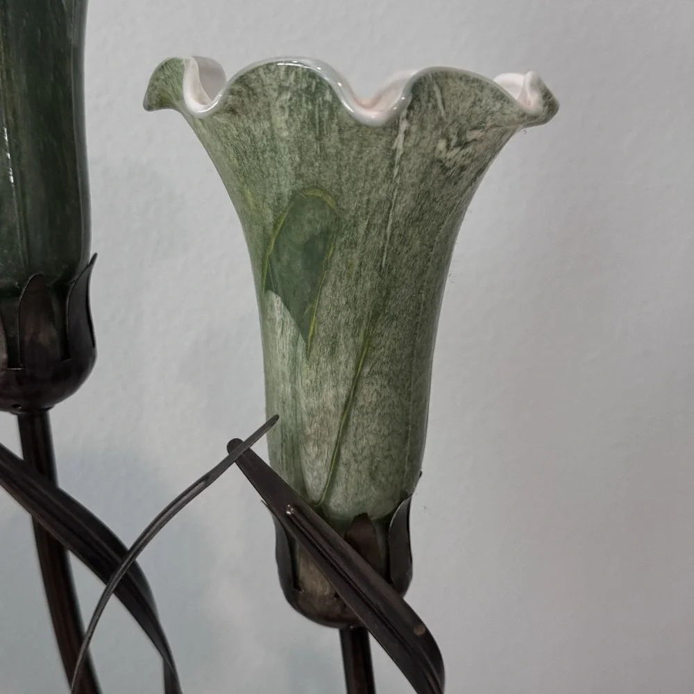 VTG‎ Dale Tiffany Luminarie Tulip Lamp Dragonfly Connoisseur Collection 3 Shade